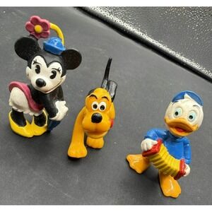 Vintage 1986 Bullyland Disney Figures Minnie Pluto Donald Duck 80s